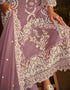 Designer Party Wear Net Salwar Suit Collection Dull Purple Soft Organza Pant Pakistani Suit Back View
